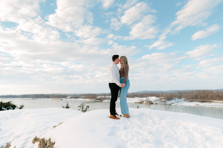 Missouri Proposal Photographer, Snowy Engagement Photos, Hermann Hill Proposal, Missouri Wedding Photographer, Engagement Photography in Missouri